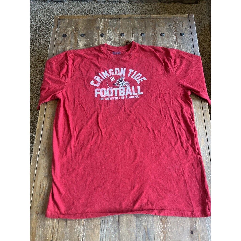 Mens Champion Univ of Alabama Crimson Tide Football XL Tall Red Tee T-Shirt NEW